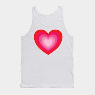 Hearts - concentric heart design red to pink Tank Top